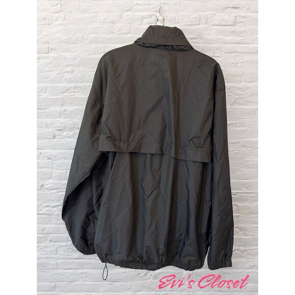 Acuity Mens Black Pullover Windbreaker Golf Rain Jacket 1/4 zip Hidden Hood Sz M - Picture 2 of 15
